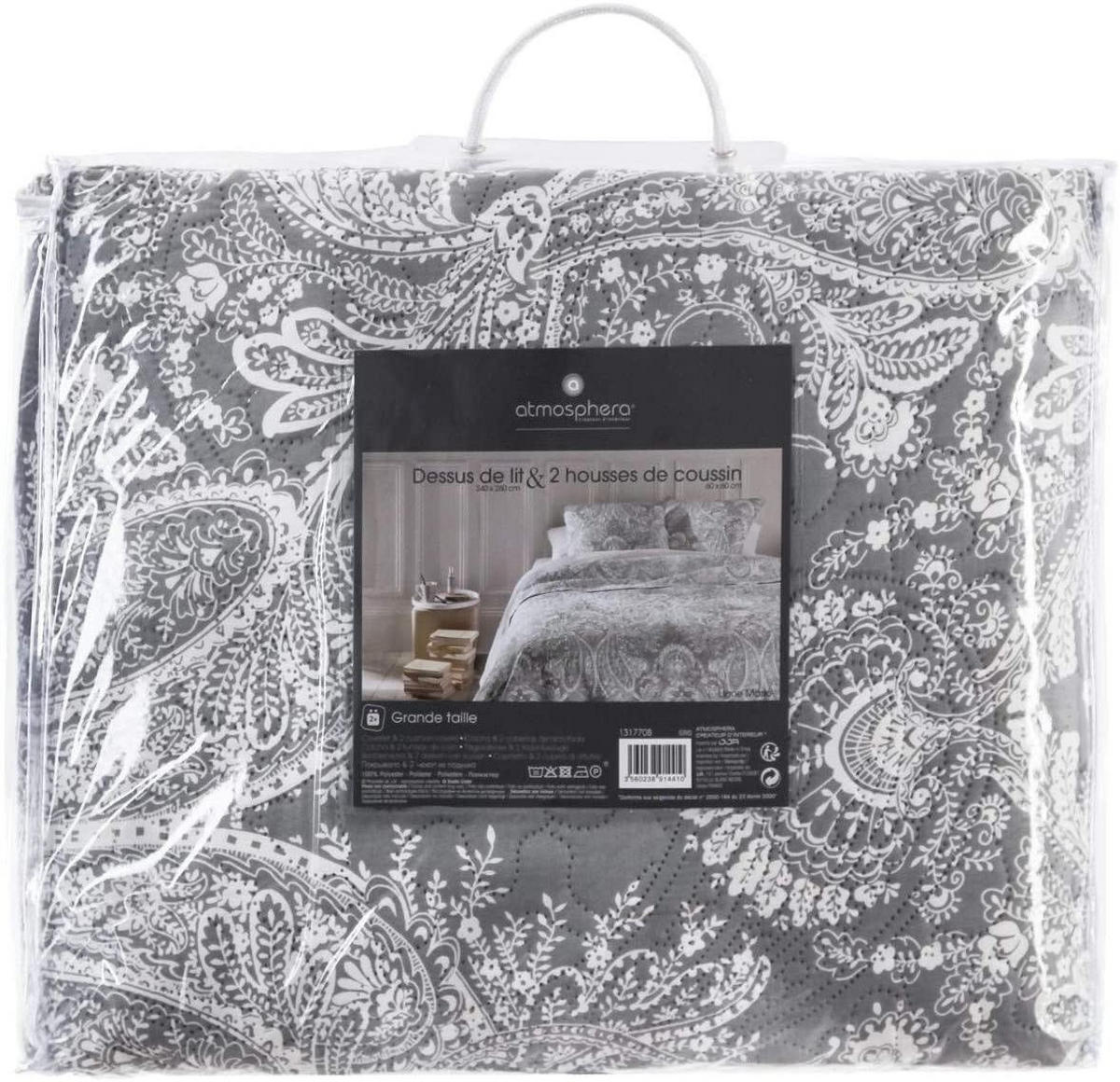 TAGESDECKE Set Marie 240/260 cm - Grau, Textil (240/260cm) - Atmosphera Createur d´interieur