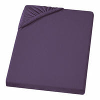 JERSEY-SPANNBETTLAKEN 140x200 - 160x200 Feine Bettlaken aus 100% Baumwolle, Spannbetttuch Laken Uni Violett - Violett, Textil (140/200cm) - Carpe Sonno