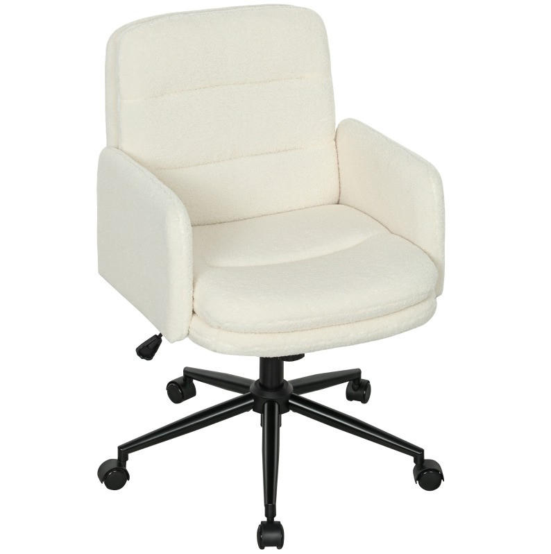 DREHSTUHL 65/61,5/91-101 cm cremeweiß aus Polyester mit Kippfunktion - Creme, Kunststoff (61.5/101/65cm) - OKWISH