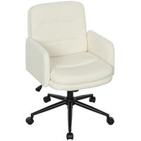DREHSTUHL 65/61,5/91-101 cm cremeweiß aus Polyester mit Kippfunktion - Creme, Kunststoff (61.5/101/65cm) - OKWISH