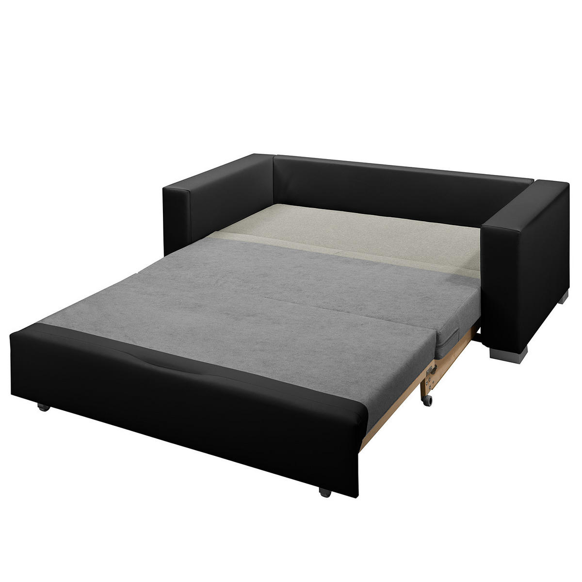 SCHLAFSOFA - Schwarz, Kunststoff/Textil (153/90/90cm) - home24