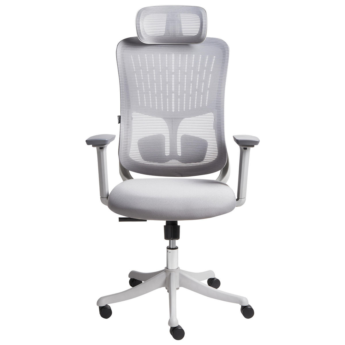 BÜROSTUHL Grau Partner - Grau, Textil (50/117/66cm) - Beliani