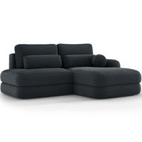 ECKSOFA RIPELI L-Form mit Schlaffunktion & Bettkasten – Modernes 3-Sitzer Sofa, Wellenfederung, 217 × 175 cm - Dunkelgrün/Schwarz, Kunststoff (175/217cm) - Wohnideebilder
