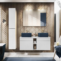 BADMÖBEL-SET 10Teile - Iconic White I BM66 in Weiß/Santa Fe Vintage - Weiß, Holz (140/160/46cm)