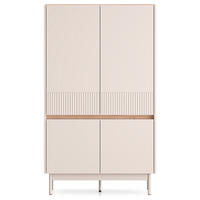 KOMMODE NALIA, Creme/Eiche - Eichefarben/Creme, Holzwerkstoff/Metall (92/156/40cm) - KONSIMO®