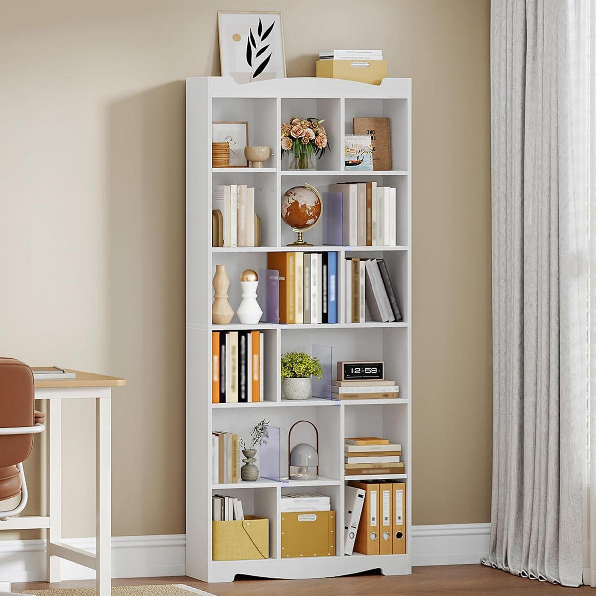 BÜCHERREGAL 6-lagig Weiß 77 x 182,5 cm - Weiß, Holzwerkstoff (77/182.5/24cm)