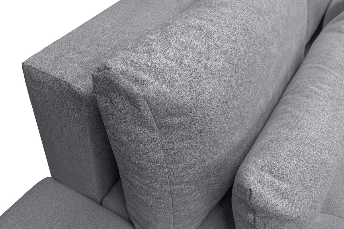ECKSOFA Bloom mit Bettkasten und Schlaffunktion L-Form - Grau, Textil (267/185cm)