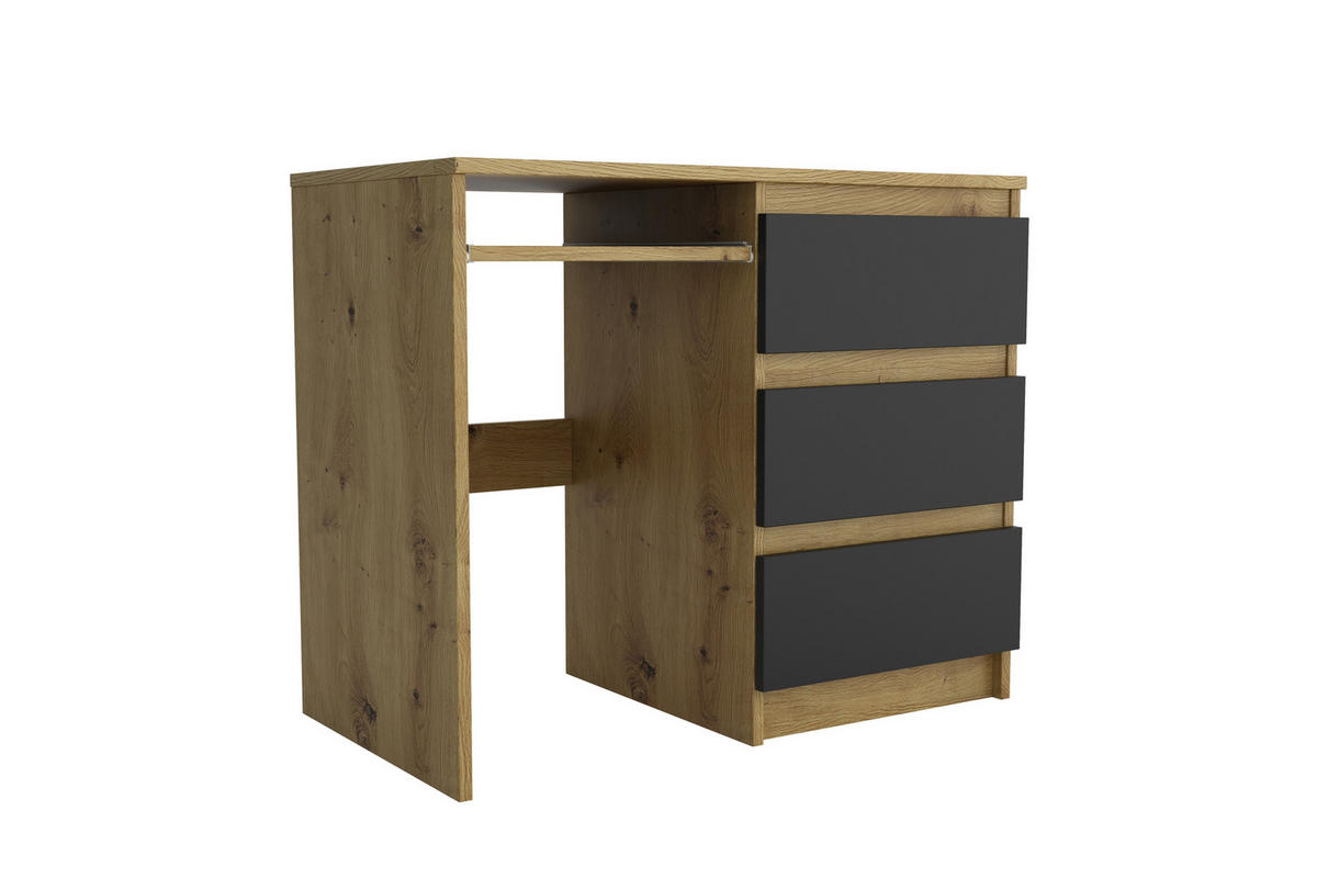 SCHREIBTISCH ANGULO 90x50x76 cm Bürotisch Computertisch, Eiche Artisan - Eiche Artisan, Holzwerkstoff (50/90/76cm) - MASSENO