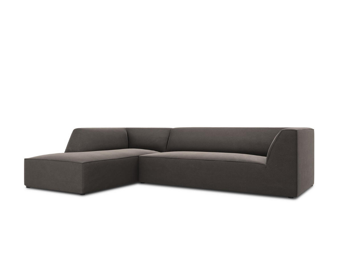 ECKSOFA links Ruby aus Samt dunkelgrau 4 Sitzplätze - Dunkelgrau, Textil (180/273cm) - Micadoni
