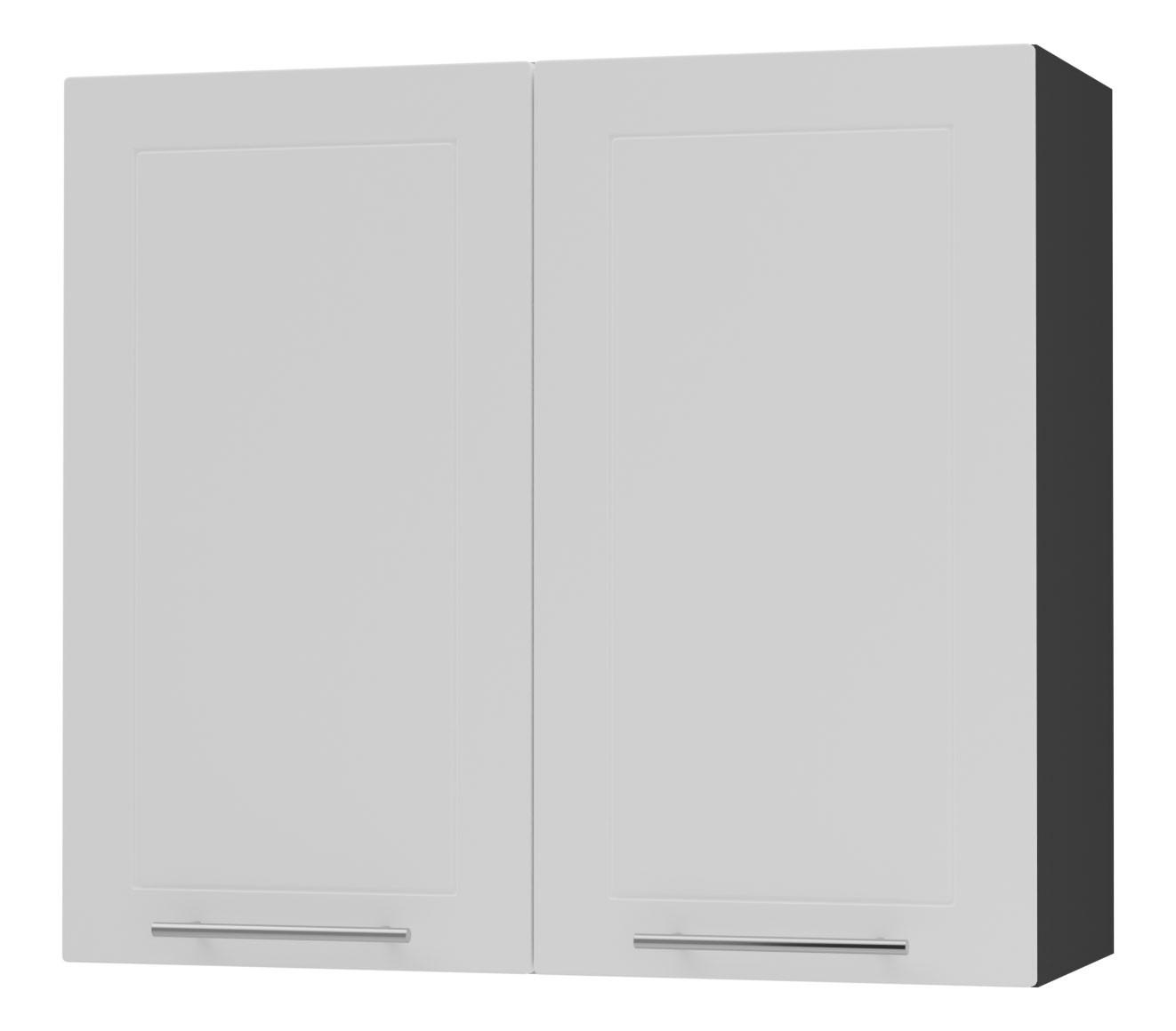 Feldmann-Wohnen Küchenhängeschrank Weiß, Schwarz 80x72x32.5 cm
