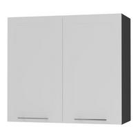 KÜCHENHÄNGESCHRANK Kvantum W3/80 Weiß Matt / Schwarz Matt 80 / 32,5 / 72cm - Schwarz/Weiß, Holz/Holzwerkstoff (80/72/32.5cm) - Feldmann-Wohnen