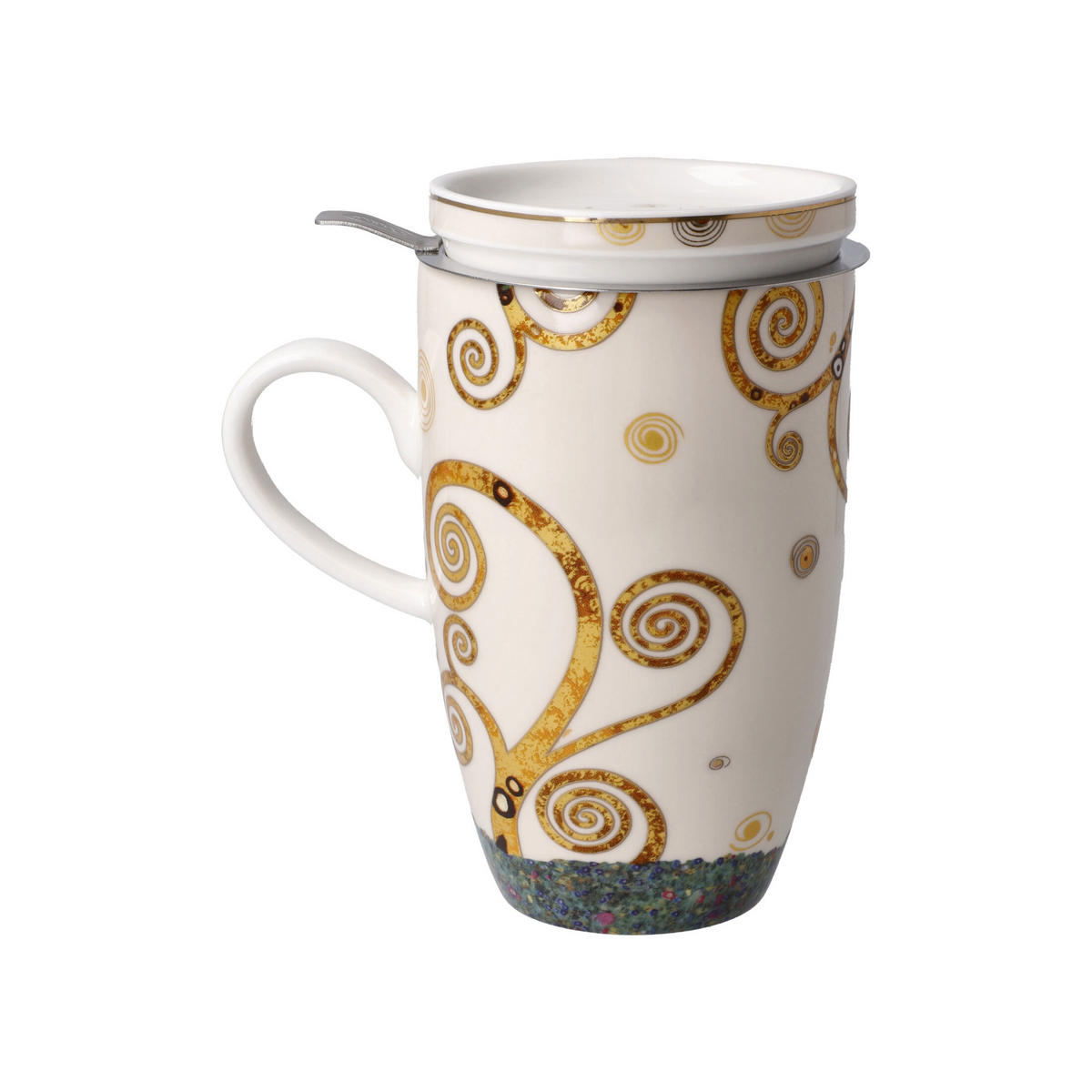 TEETASSE Gustav Klimt - Der Kuss, Fine Bone China, Bunt - Multicolor, Keramik (0.45L) - Goebel