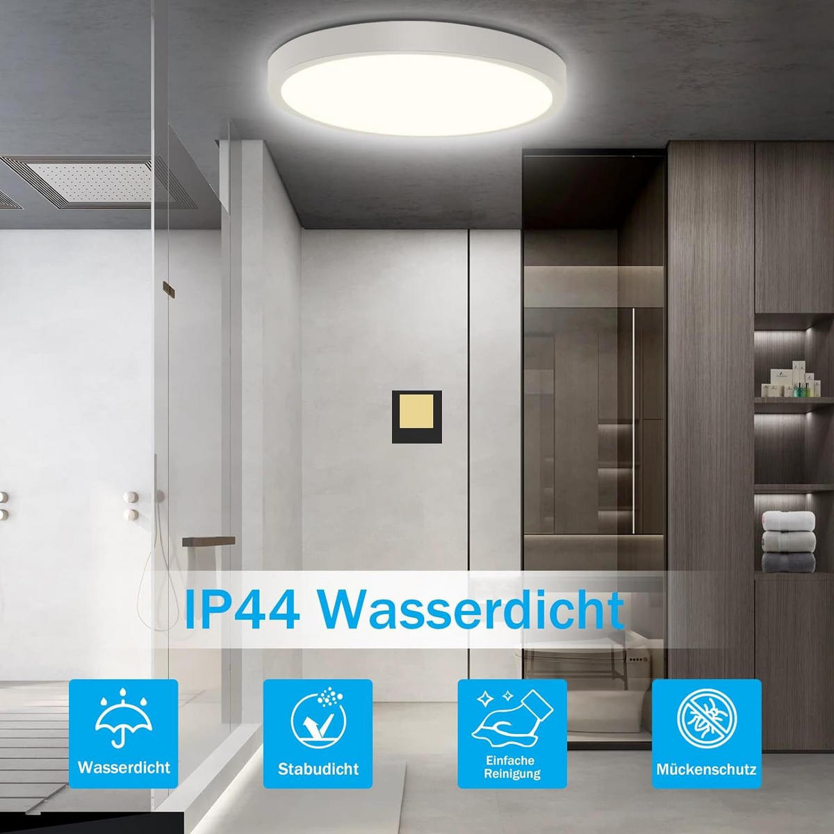 LED-DECKENLEUCHTE Hardy 23 cm - Weiß, Kunststoff (23/23/2.1cm) - Nettlife