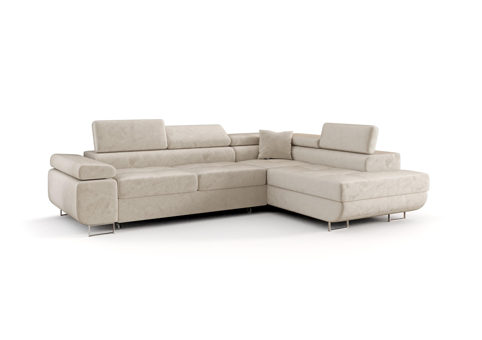 ECKSOFA Monaro Mit Schlaffunktion - Beige, Holzwerkstoff/Textil (275/202cm) - Fun Möbel