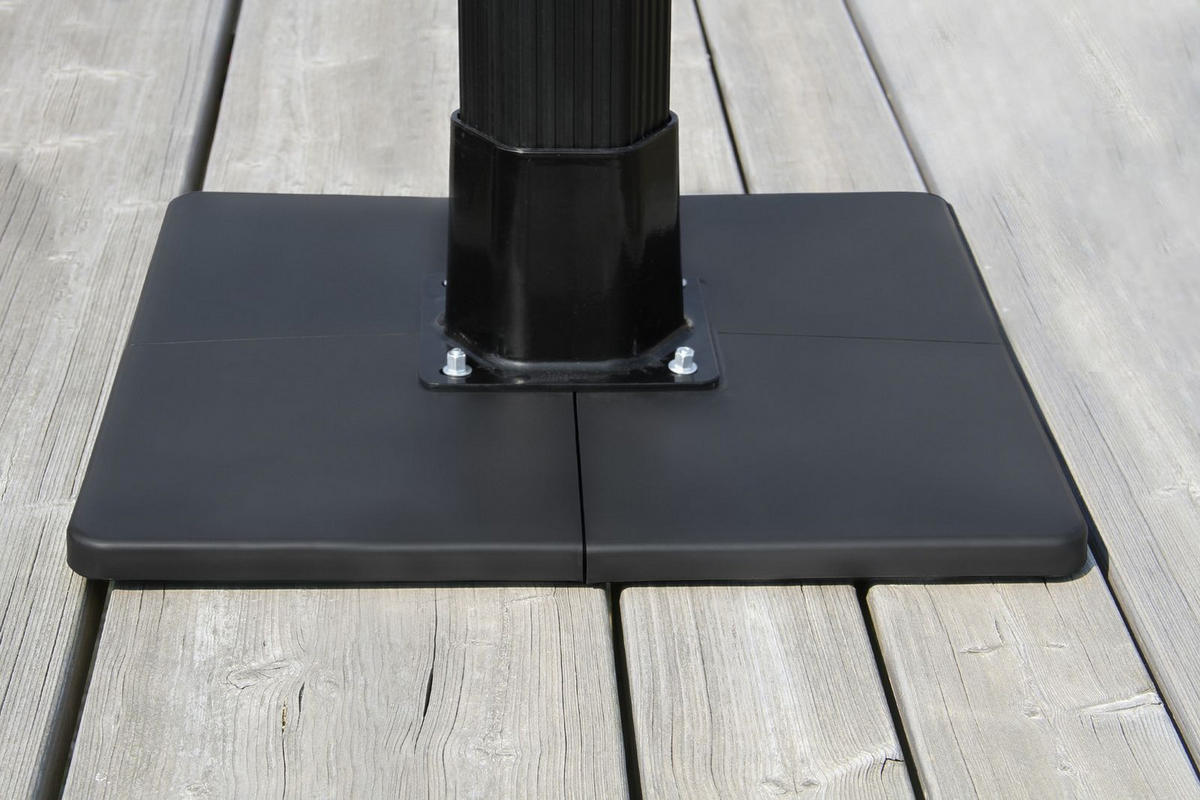 SOCKEL Solardusche freistehend für Garten & Terrasse - Schwarz, Holz (50/12/50cm) - Swim & Fun 