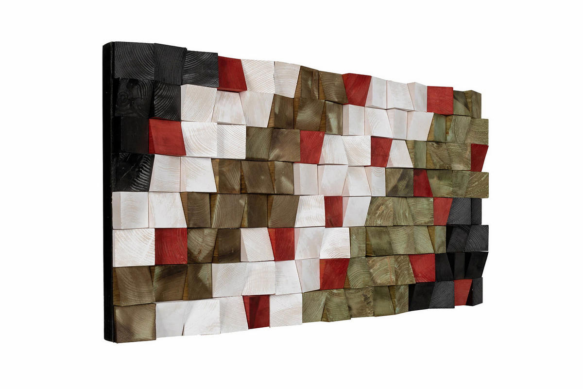 HOLZBILD Grün 102/55 cm - Weiß/Grün, Holz (6.5/55cm) - KUNSTLOFT