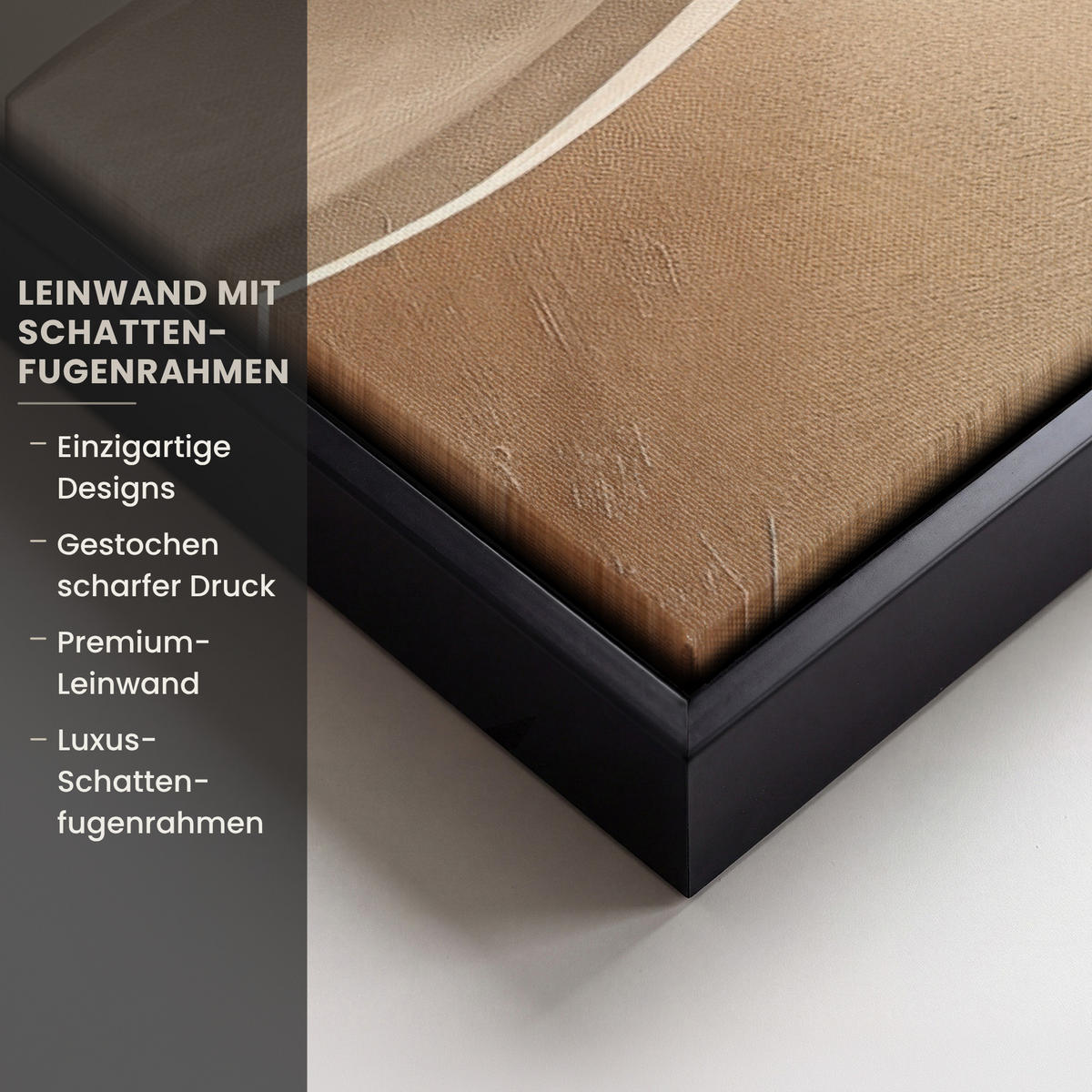 LEINWAND Bilder mit Rahmen - Beige - Natur - Abstrakt - Modern - 80x60 - Beige, Textil (80/60cm) - MuchoWow