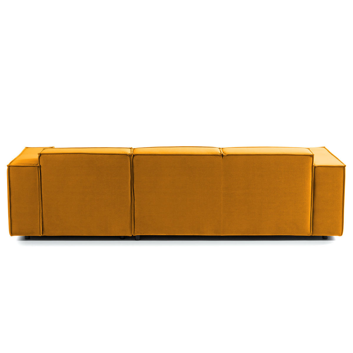 ECKSOFA mit Longchair - Gelb/Schwarz, Kunststoff/Textil (260/177cm) - home24