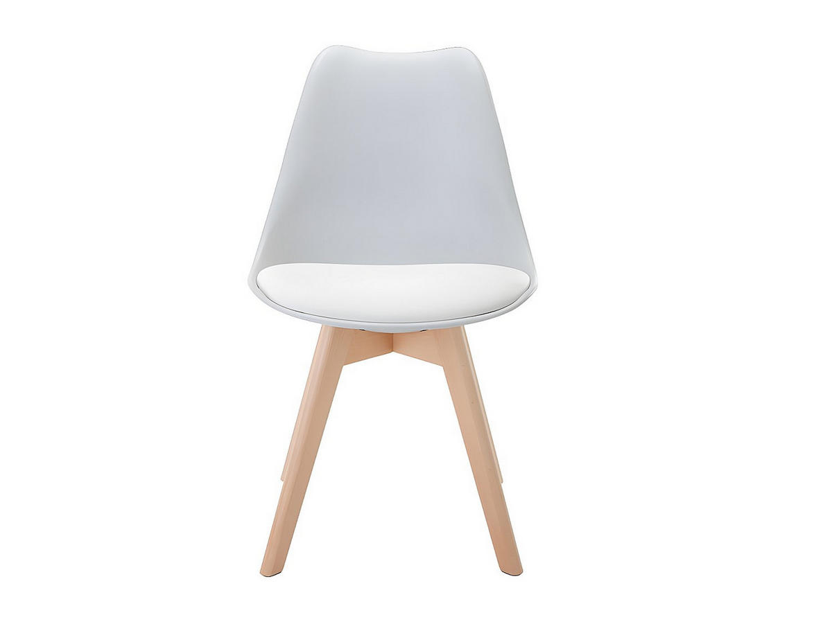 STUHL 6er-Set - Polypropylen & Buche - Hellgrau - JODY - Hellgrau, Kunststoff (57/82/49cm) - Vente-Unique