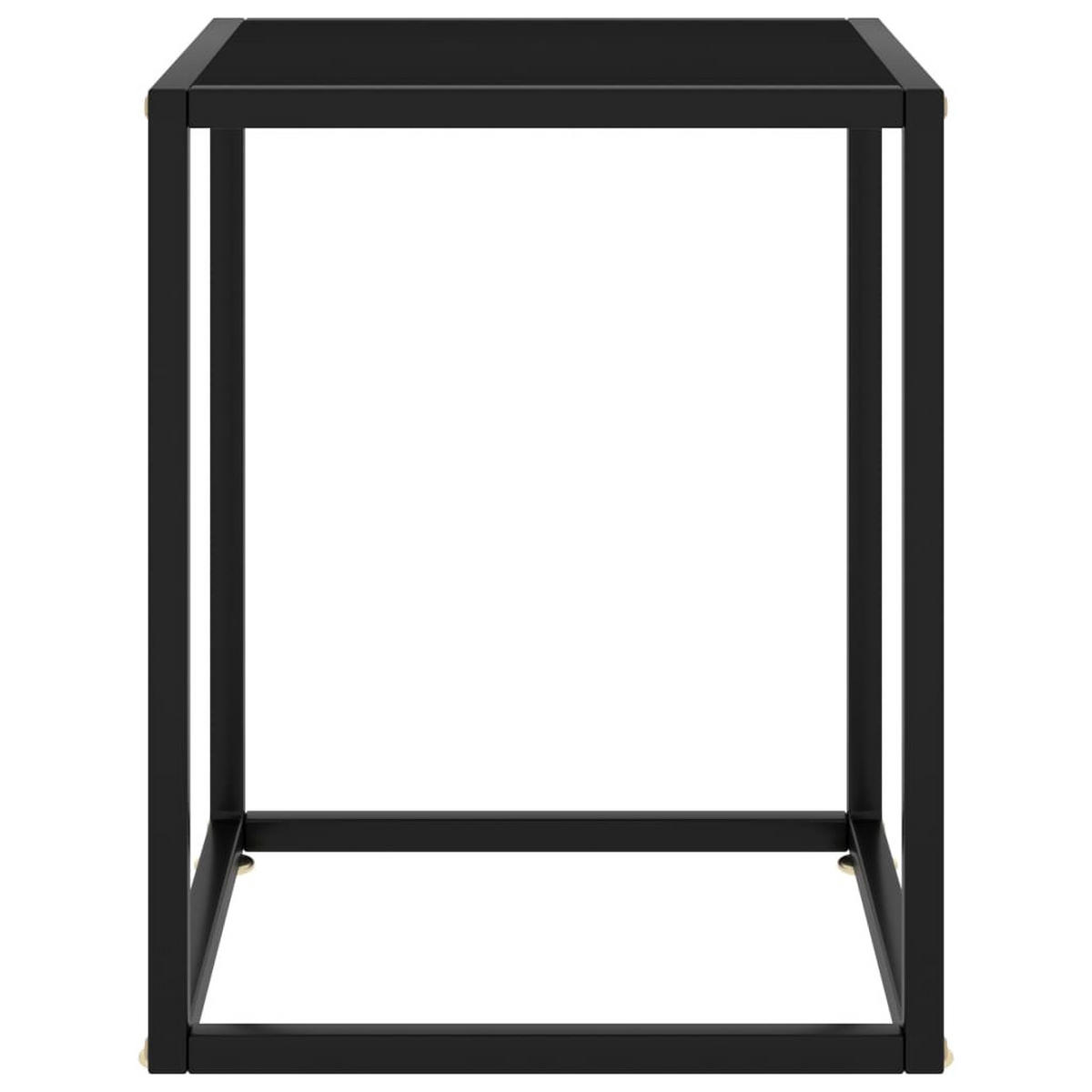 COUCHTISCH Schwarz mit Schwarzem Glas 40x40x50 cm - Schwarz, Glas (40/40/50cm) - furnicato