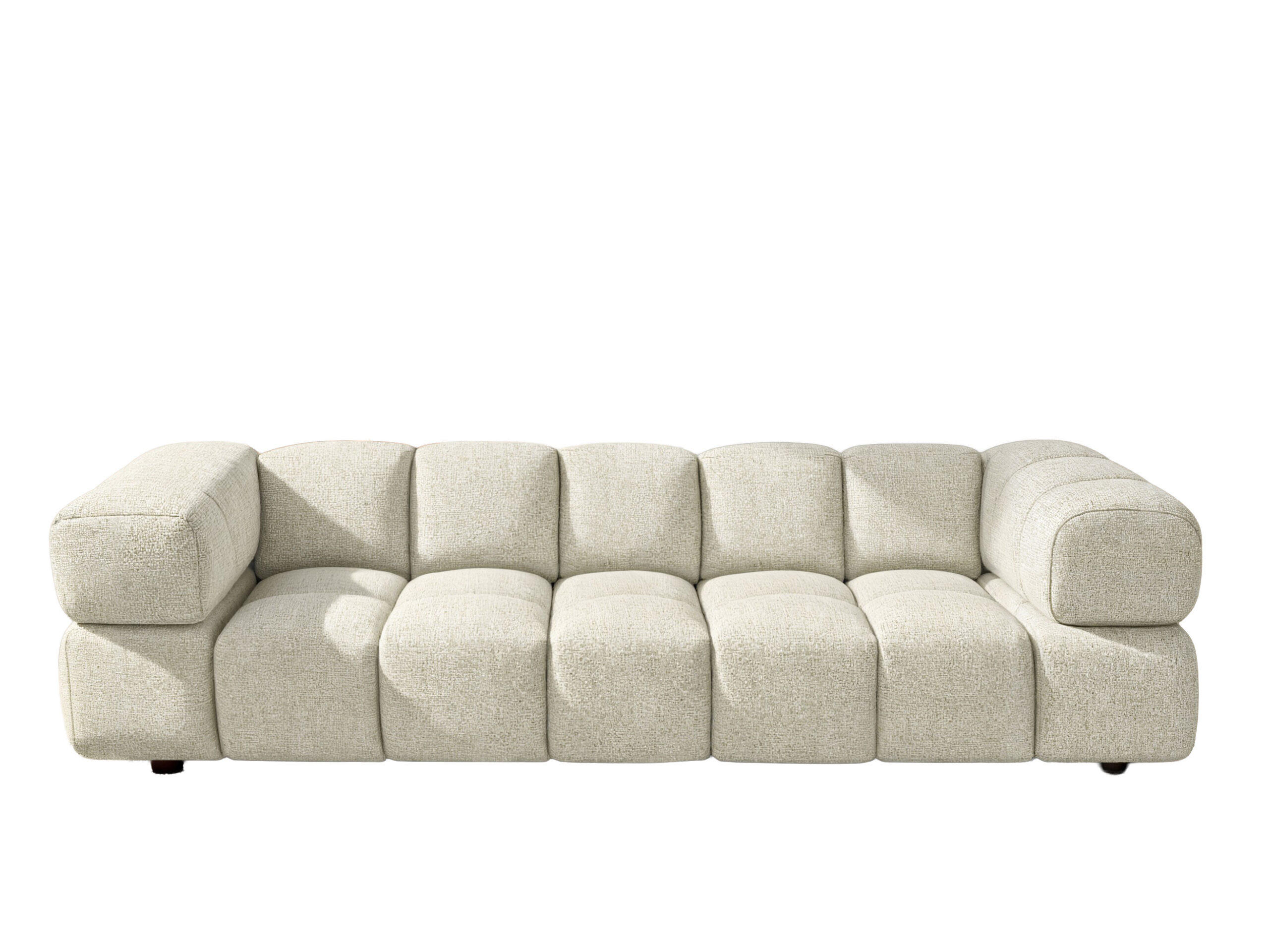 SOFA 4-Sitzer, Couch, Chenille Stoff Puente, Ecru, Averro - Ecru, Holz (280/70/96cm) - Kaiser Möbel
