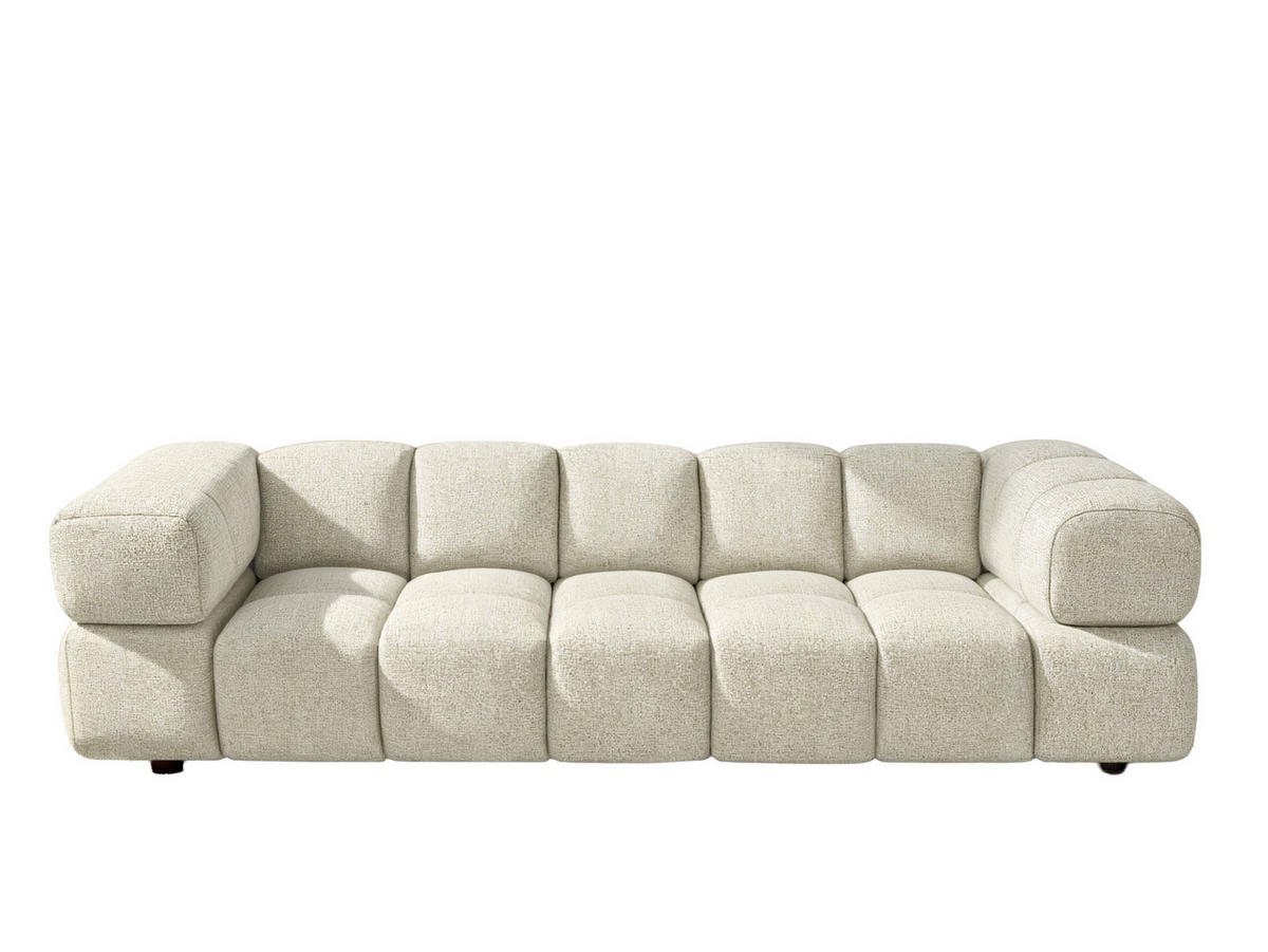 SOFA 4-Sitzer, Couch, Chenille Stoff Puente, Ecru, Averro - Ecru, Holz (280/70/96cm) - Kaiser Möbel