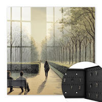 SCHLÜSSELBOX Schwarz 30x30 cm- Türöffnung nach rechts - Ein Spaziergang im Park - Grün, Metall (30/30/5cm) - TULUP