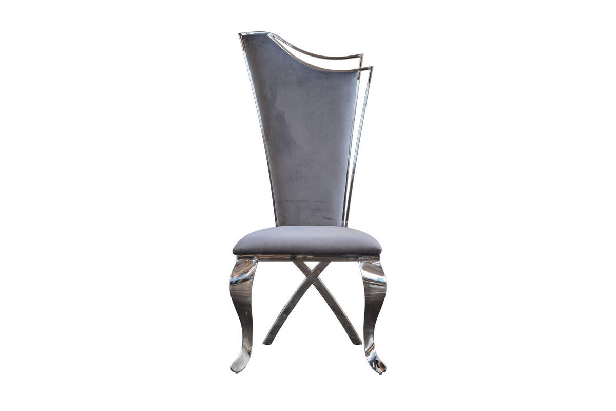 ESSZIMMERSTUHL AMALIA Grau Velvet - Grau, Textil (50/116/55cm) - KAWOLA