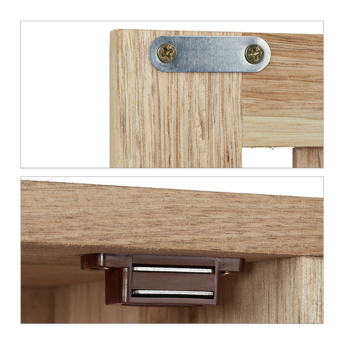 WANDSCHRANK - Hellbraun, Holz (42/42/18cm) - Relaxdays