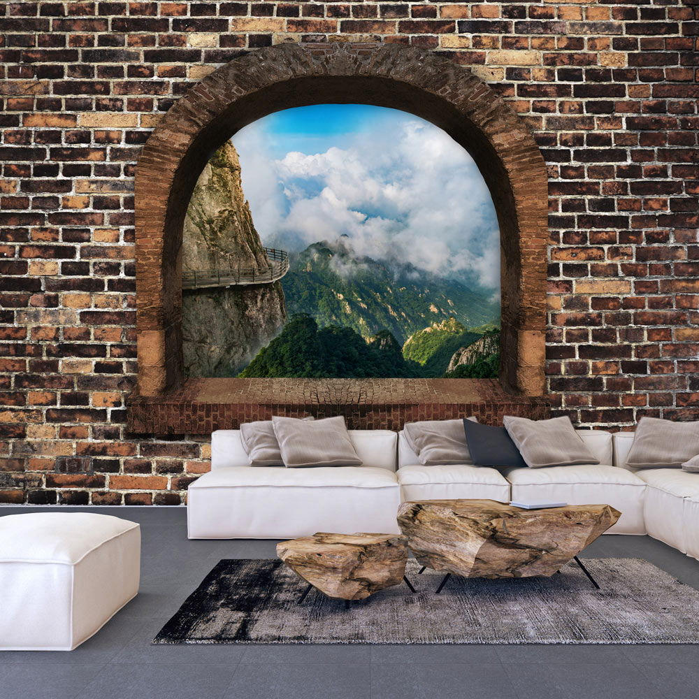 SELBSTKLEBENDE FOTOTAPETE 441/315 cm - Braun/Grün, Kunststoff/Textil (441/1cm) - KUNSTLOFT