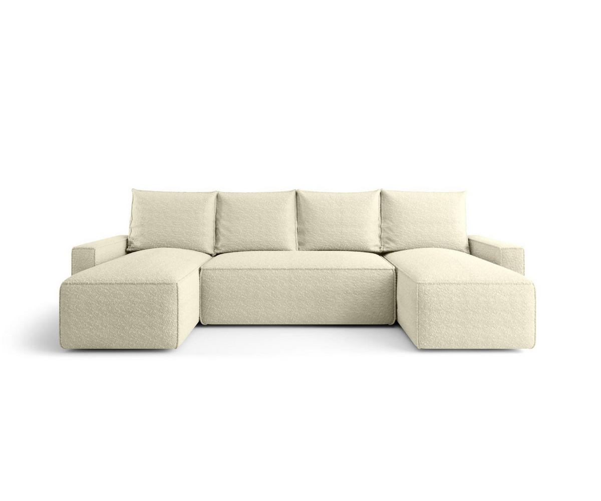 WOHNLANDSCHAFT mit Schlaffunktion SAVIO U Quelle 02 - Ecru, Textil (300/75/140cm) - Bedante