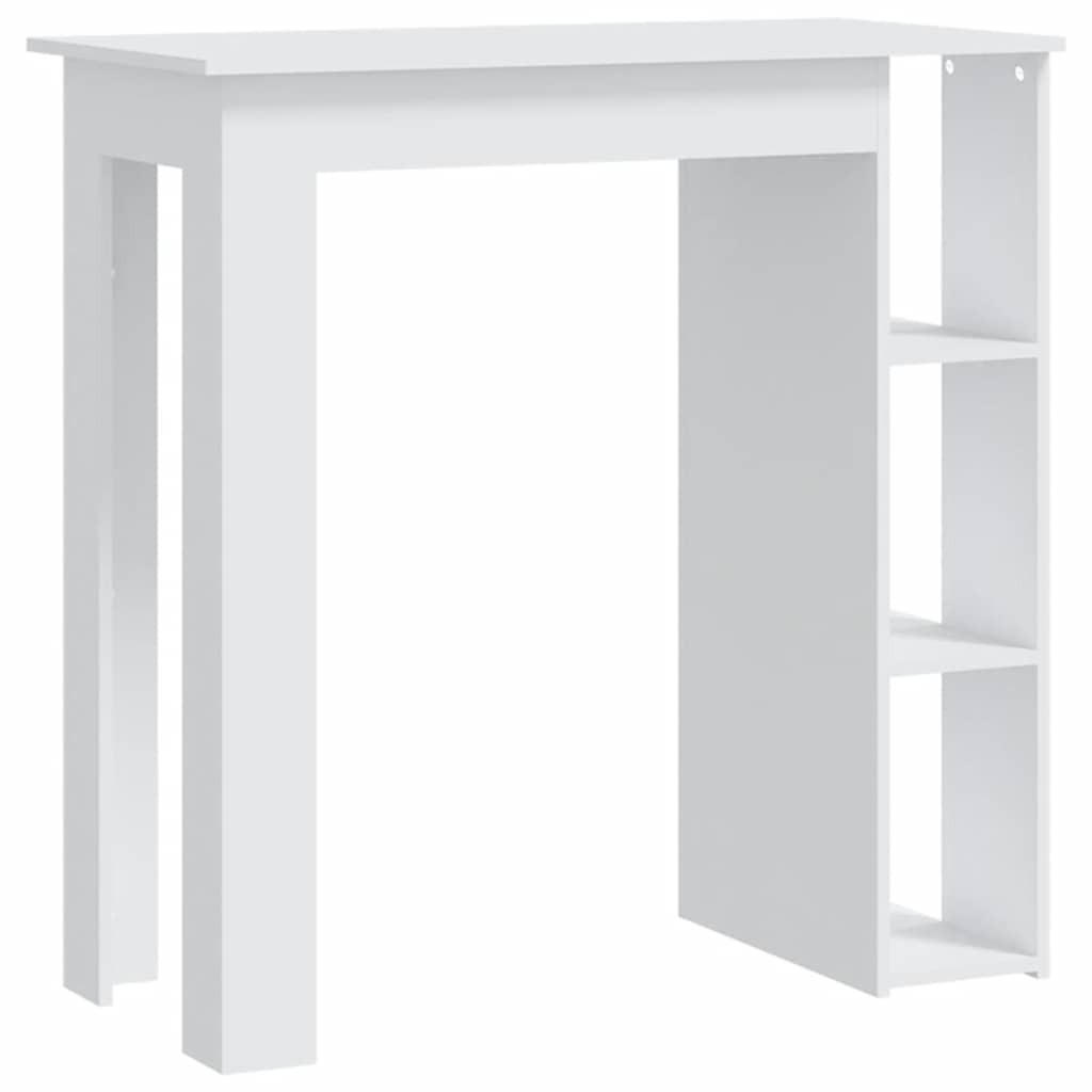 BARTISCH MIT REGAL WEISS 102X50X103,5 CM HOLZWERKSTOFF - Weiß, Holz (102/50/103.5cm) - vidaXL