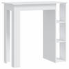 BARTISCH MIT REGAL WEISS 102X50X103,5 CM HOLZWERKSTOFF - Weiß, Holz (102/50/103.5cm) - vidaXL