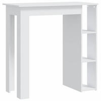BARTISCH MIT REGAL WEISS 102X50X103,5 CM HOLZWERKSTOFF - Weiß, Holz (102/50/103.5cm) - vidaXL