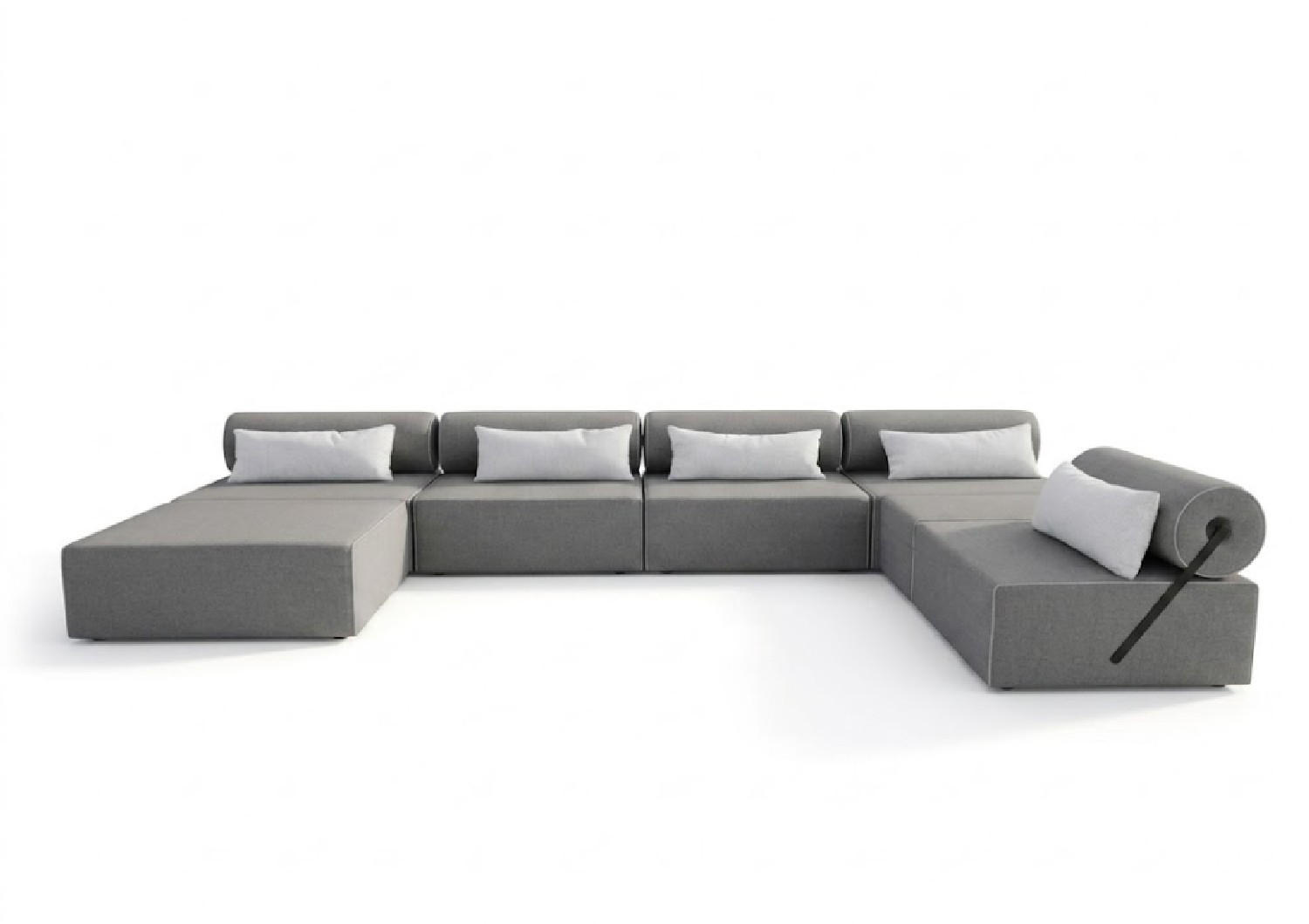 GARTENSOFA BALI XXL - Wetterfeste Balkonmöbel & Lounge Sofa Außen - Moderne Outdoor Couch für Garten - Balkon & Terrasse - Beige - Beige, Kunststoff (448/78/100cm) - Trada