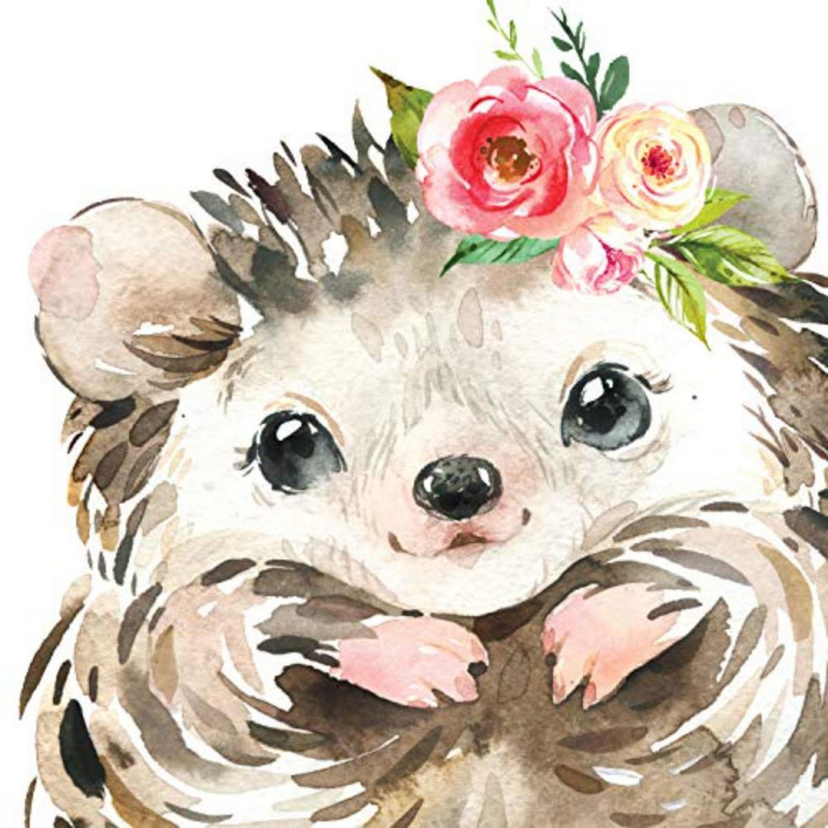 POSTER Set mit 4 Igel Pferd Fuchs und Eule A3 Schwarzer Rahmen - Schwarz, Papier (29.7/3cm) - Nacnic