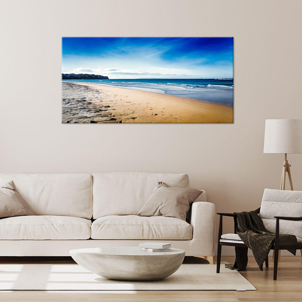 LEINWANDBILD Küste Meereslandschaft Natur 80x40cm - Blau, Textil (80/40cm) - Feeby