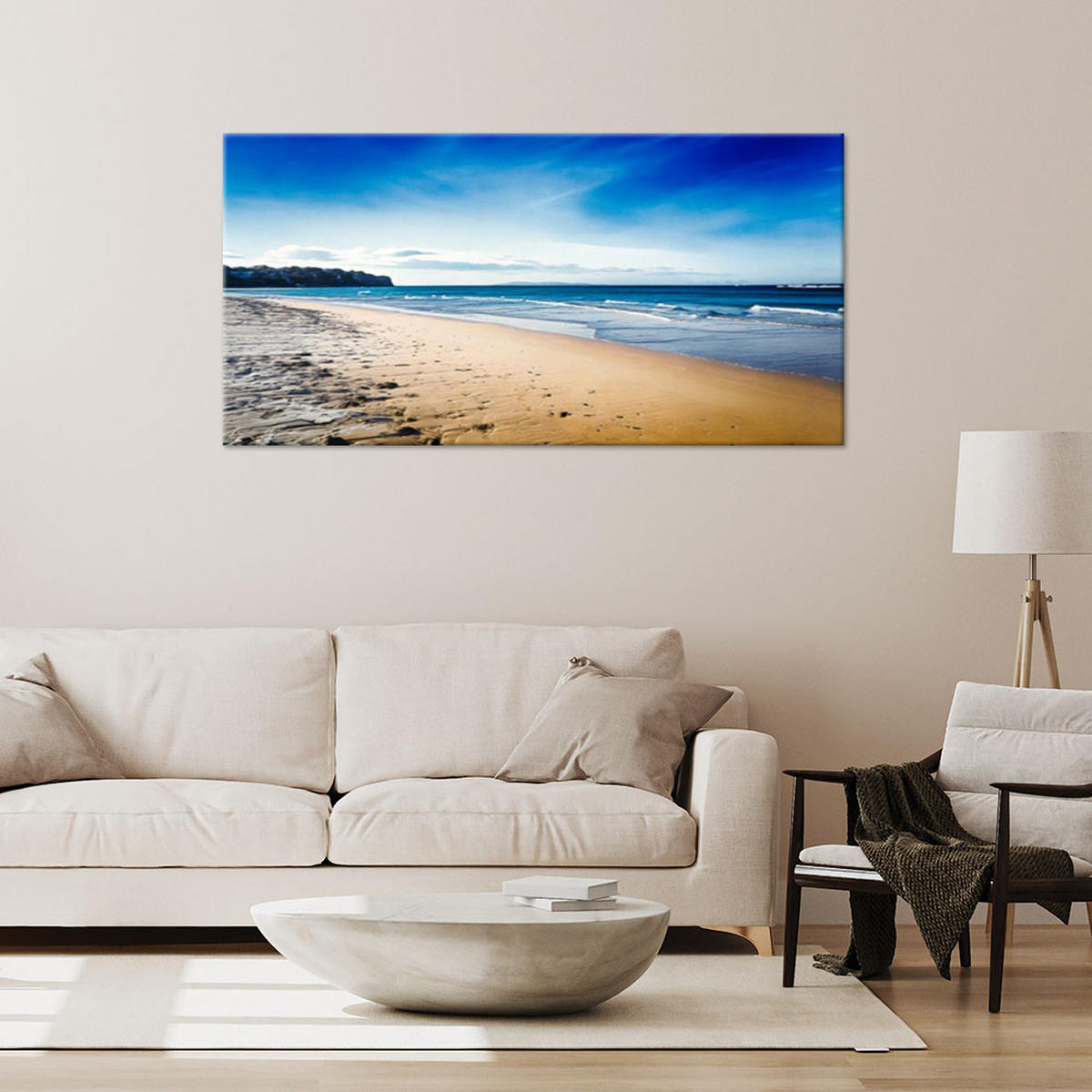 LEINWANDBILD Küste Meereslandschaft Natur 80x40cm - Blau, Textil (80/40cm) - Feeby