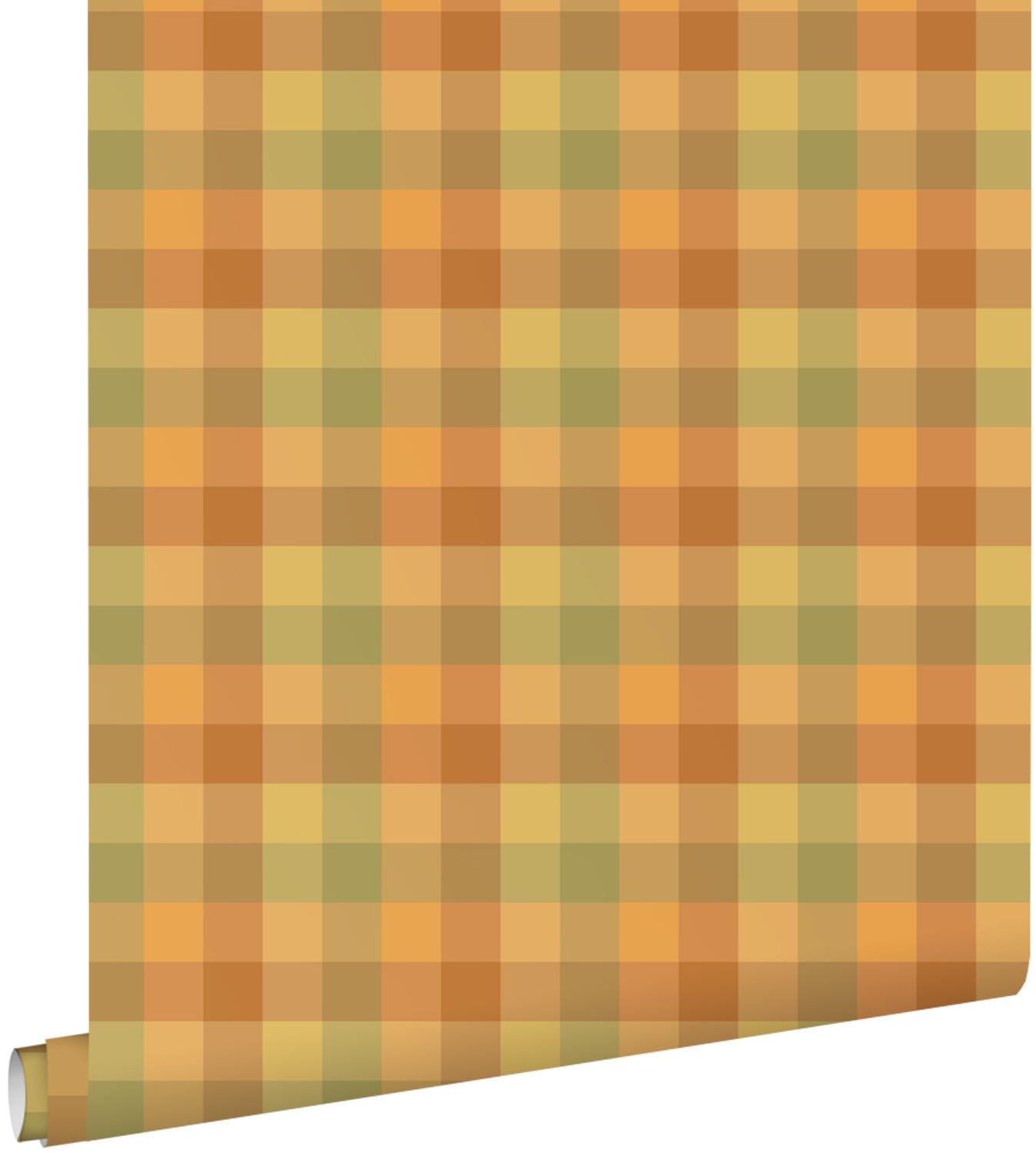 TAPETE Karomuster 50 x 900 cm - Orange, Papier (50/900cm) - ESTAhome