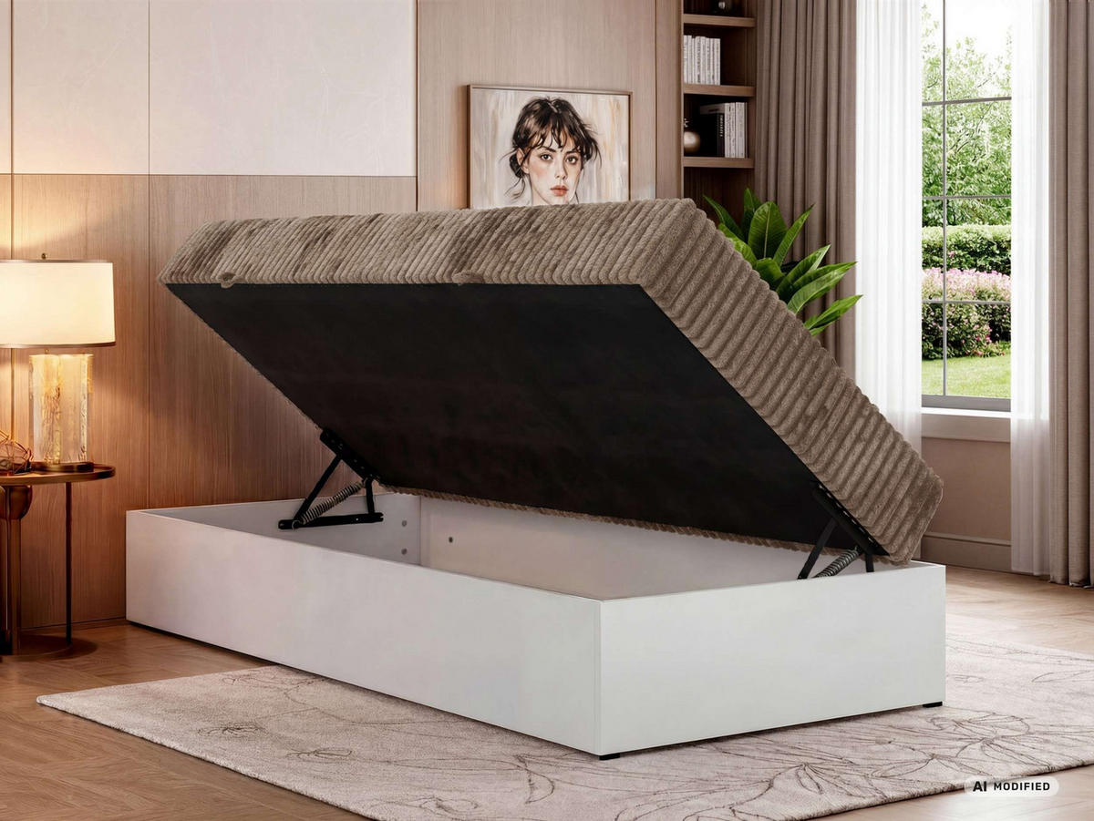 AMERICKÁ POSTEĽ TRAVIT ZERO 90 90/200 - Hnedá Manšester - Topper T25 - H3 (stredne tvrdý) - hnedá/čierna, textil/plast (90/200cm) - MKS
