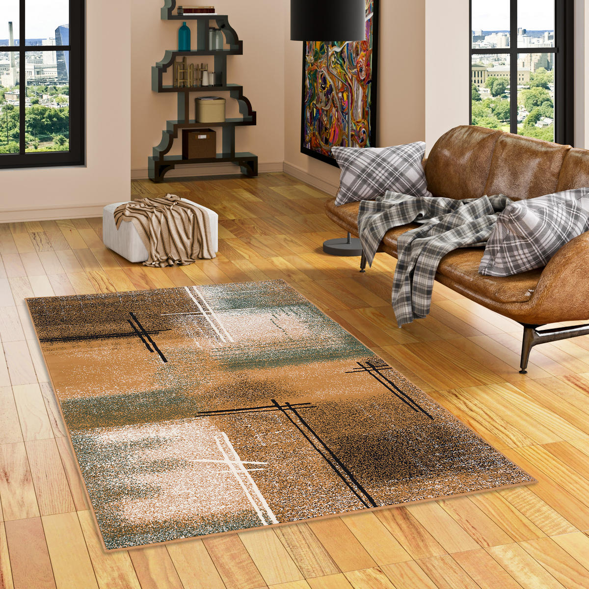 DESIGNER TEPPICH BRILLIANT VERLAUF - Grün, Textil (120/170cm) - Pergamon