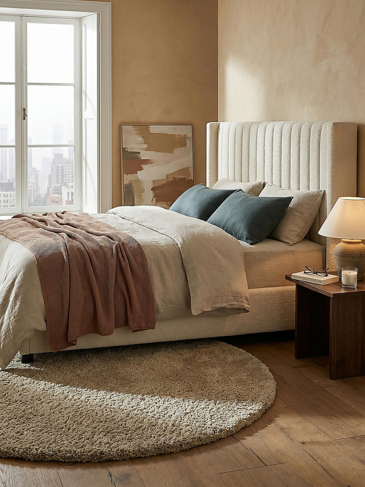 TEPPICH Hochflor Shaggy-Design, teddyweich LYNE, Beige 133x133 cm - Beige, Textil (133/133cm) - KADIMA DESIGN