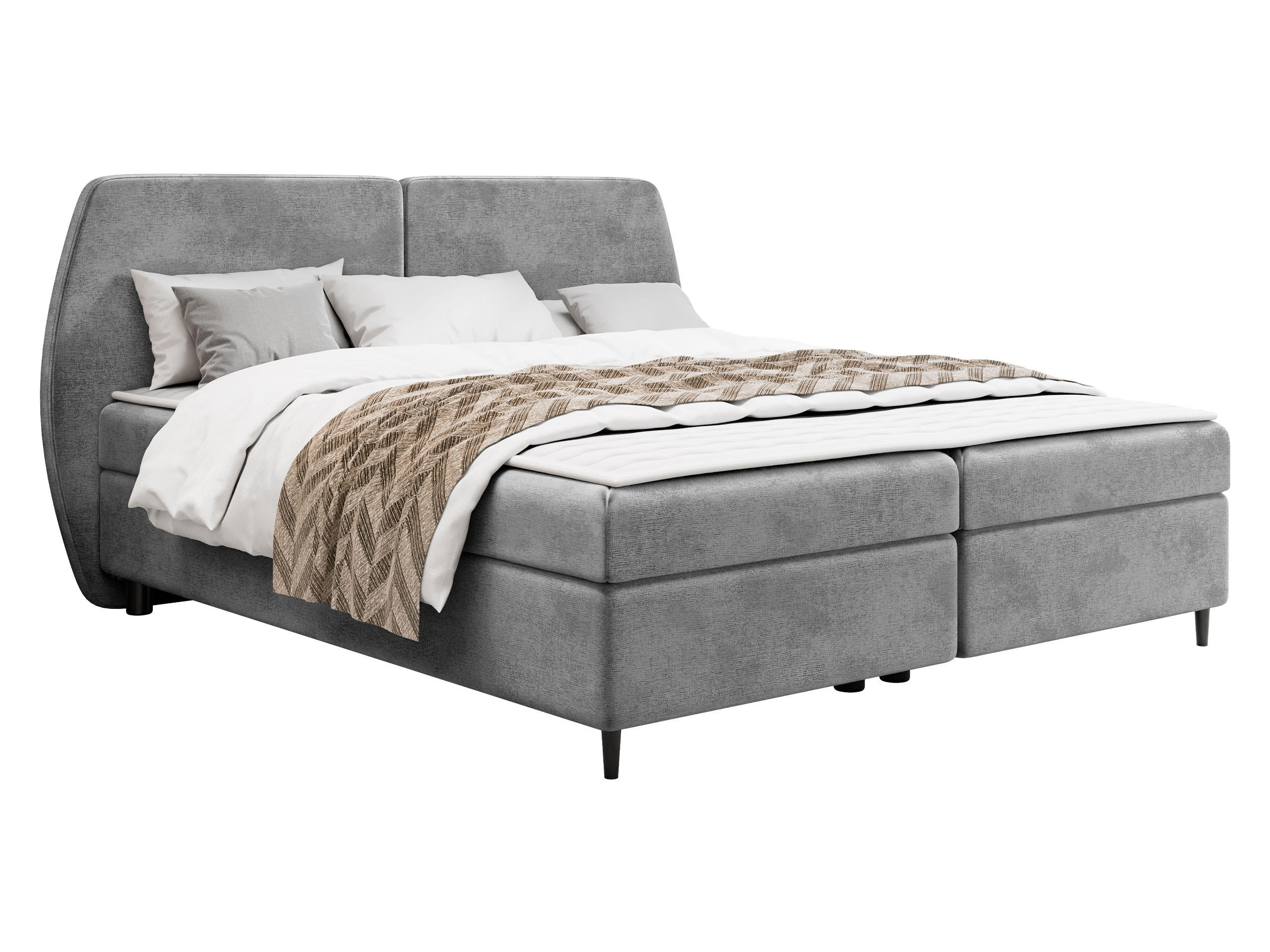 BOXBETT Madryt - H3 - Schwarz/Grau, Holz/Holzwerkstoff (180/200cm) - MIRJAN24