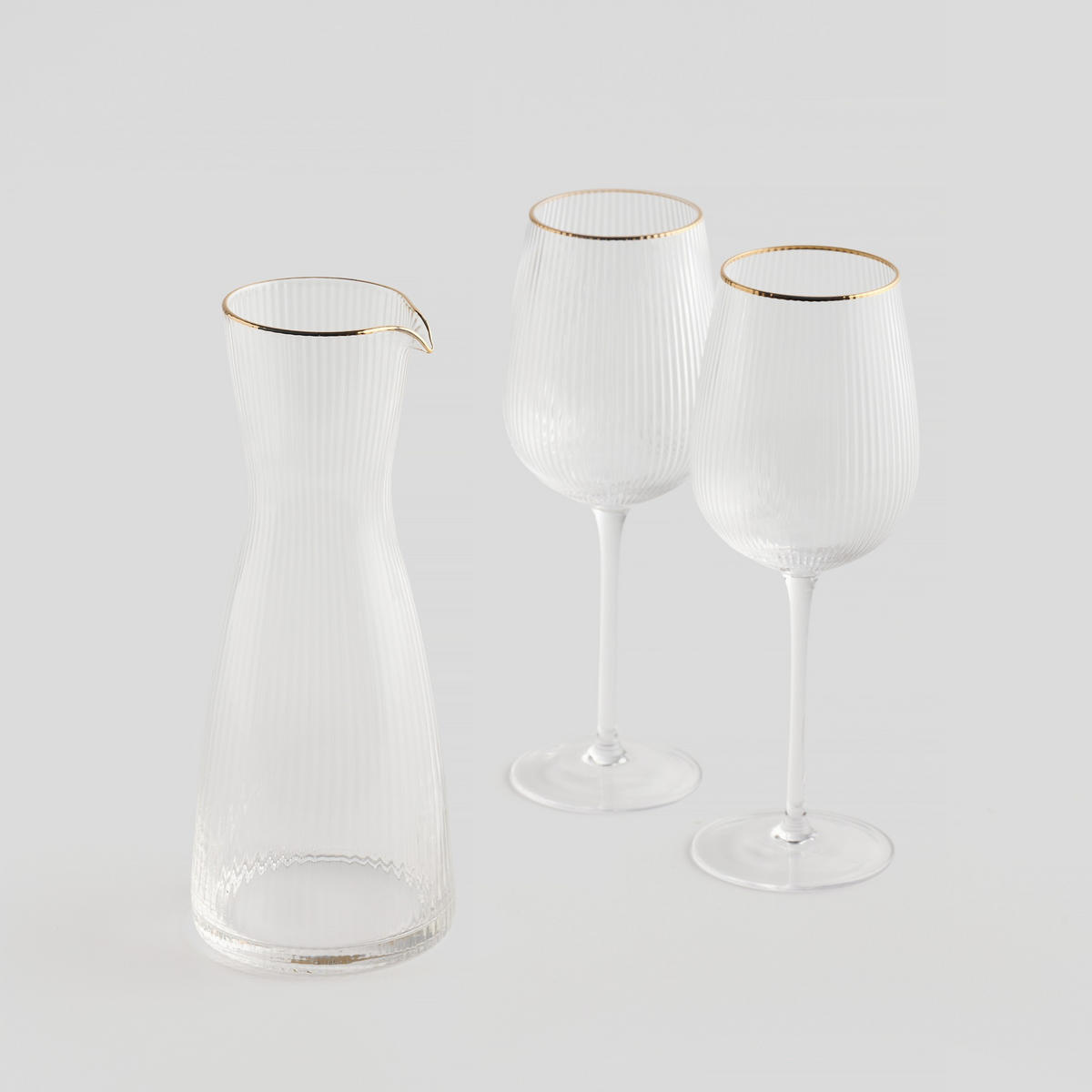 KARAFFE UND LIKÖRGLÄSER Vanesa - Goldfarben, Glas (0.95L) - home&you