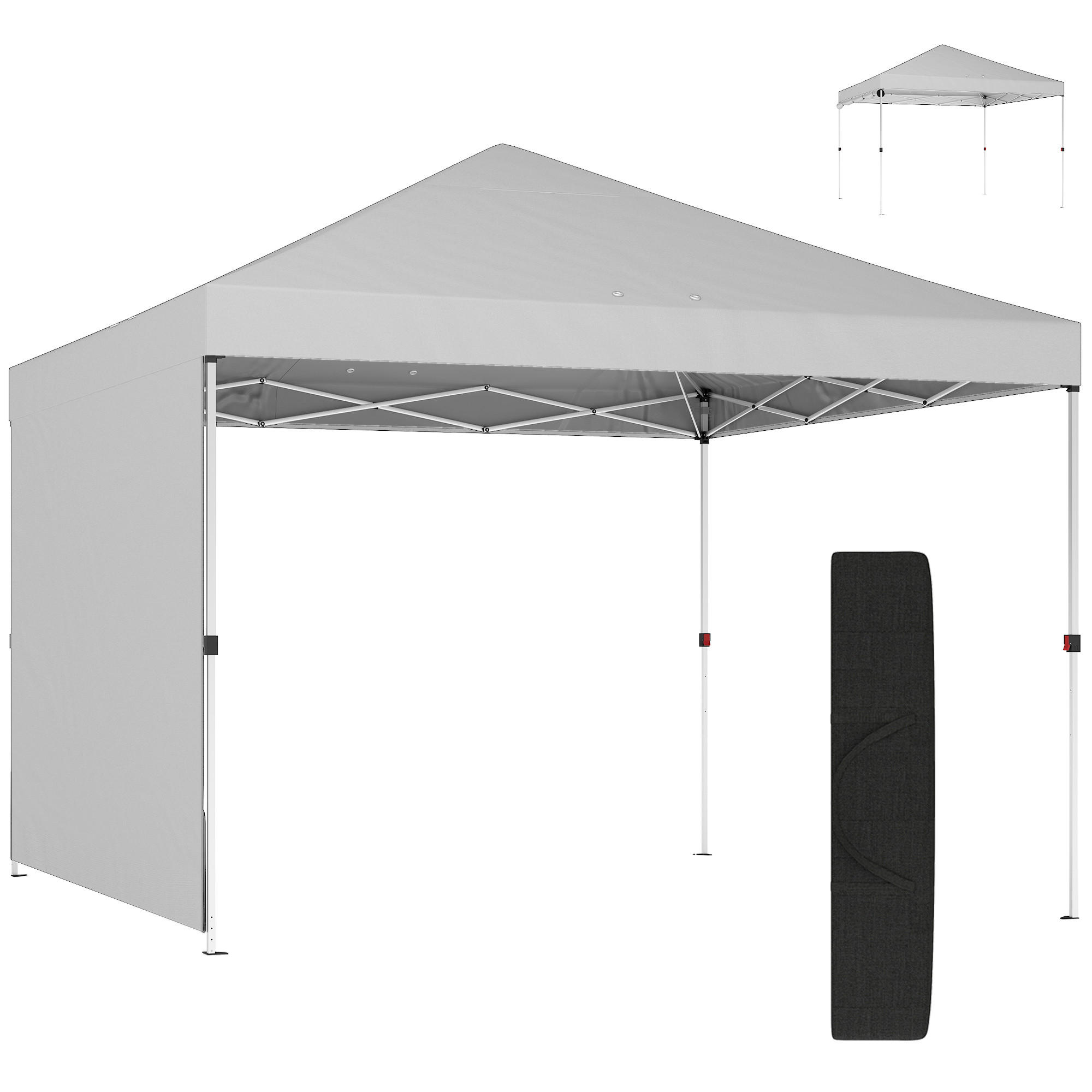 PAVILLON,POP-UP-FALTZELT UPF 50+, höhenverstellbar, 3x3 m ,Weiß - Weiß, Metall (293/270/293cm) - Vallsero
