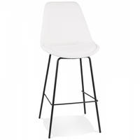 BARHOCKER Weiß 45x115x49cm - Schwarz/Weiß, Textil/Metall (45/115/49cm) - AlterEgo