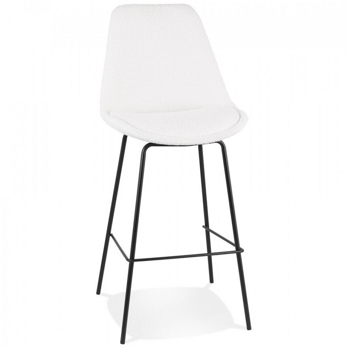 BARHOCKER Weiß 45x115x49cm - Schwarz/Weiß, Textil/Metall (45/115/49cm) - AlterEgo
