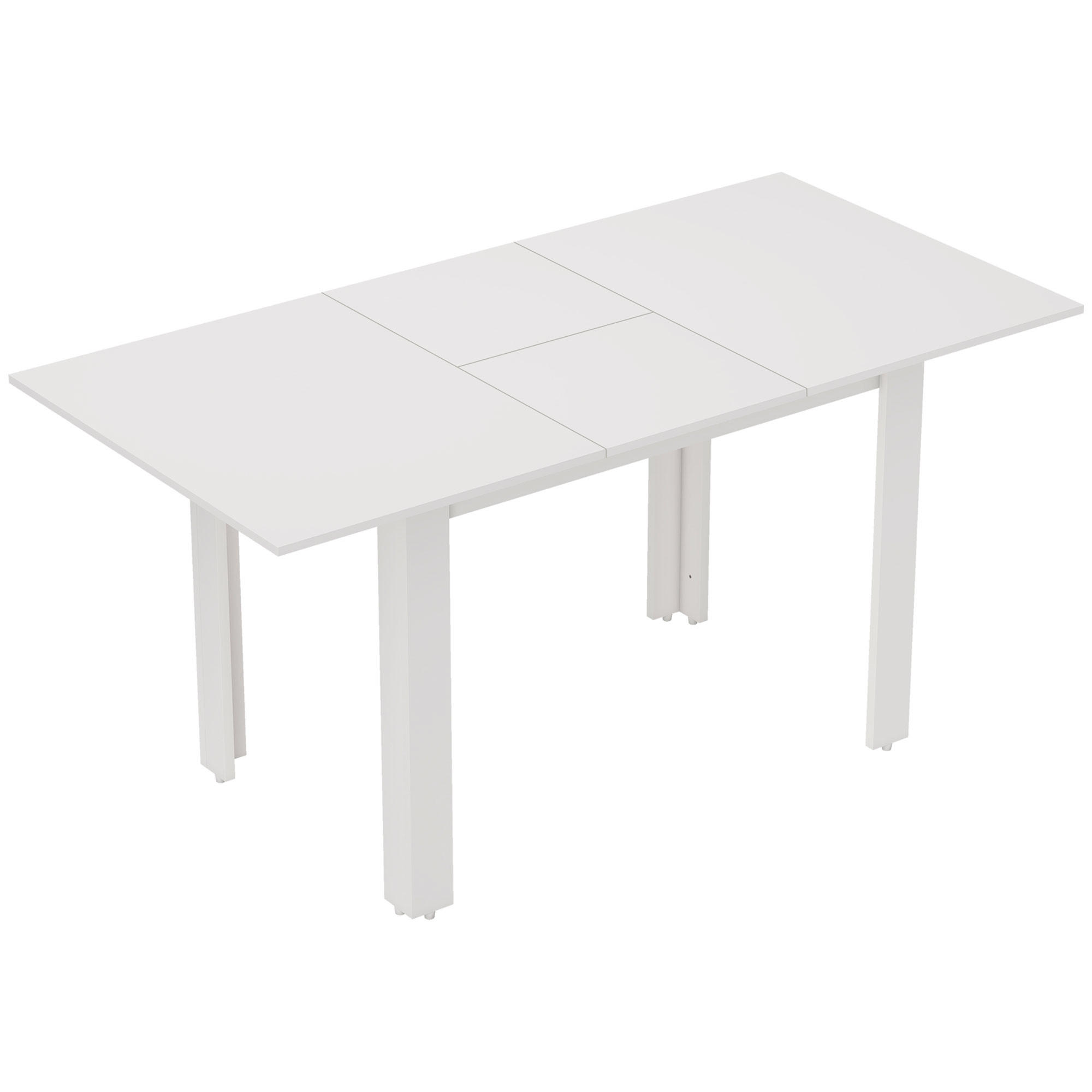 HOMCOM ROZTAŽITELNÝ JÍDELNÍ STŮL 120–160 x 80 cm Kuchyňský stůl pro 4–6 osob, lesklá bílá