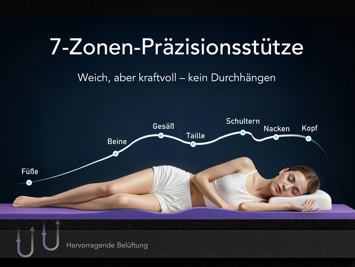 TOPPER-MATRATZE mit Memory-Schaum, 180×200 cm, 8 cm - Grau, Textil (180/200cm) - CHICASA