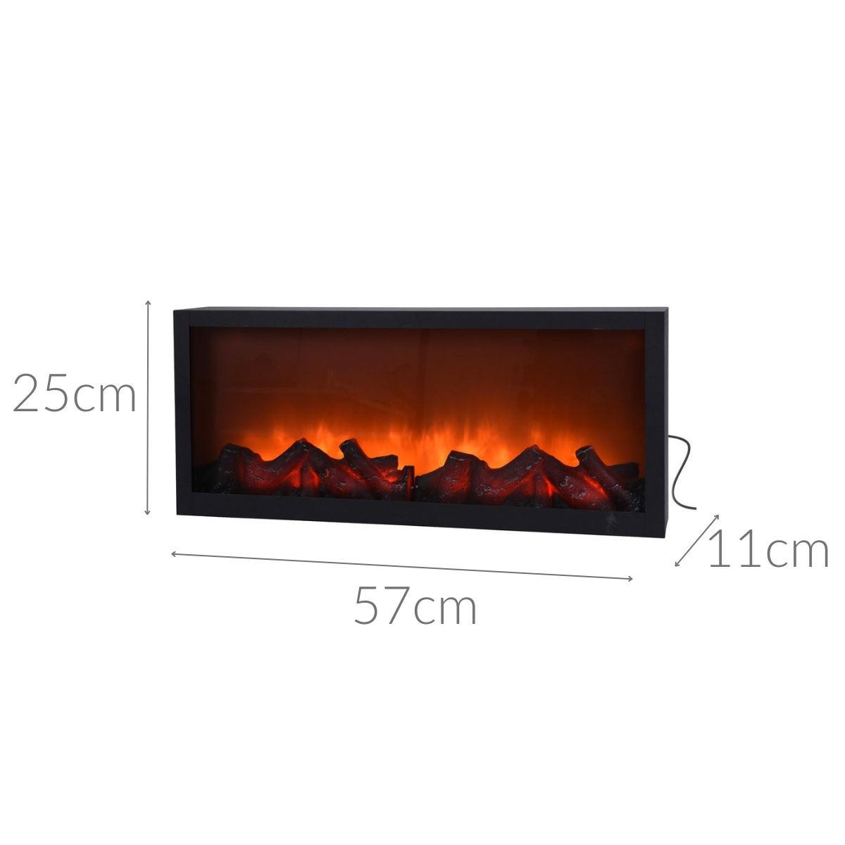 KAMIN 57/11/25 cm - Schwarz, Kunststoff (11/25/57cm) - Home Styling Collection